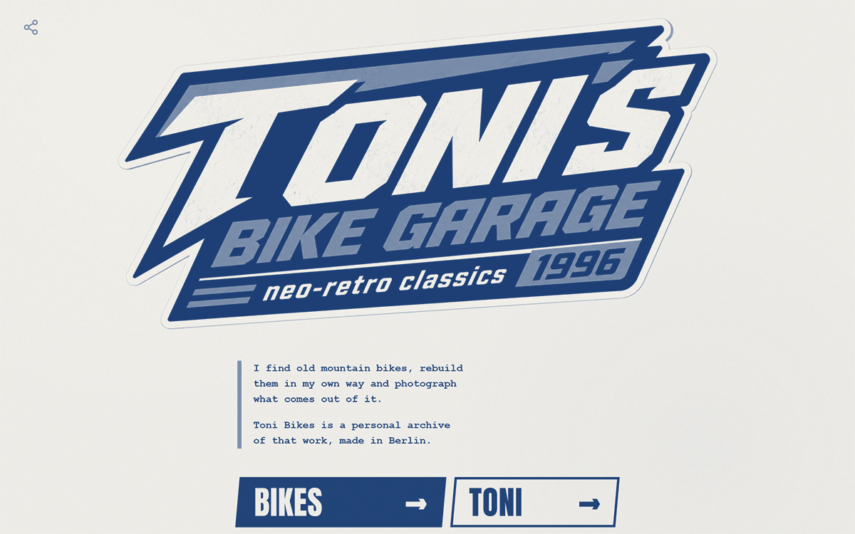 Toni’s Garage website